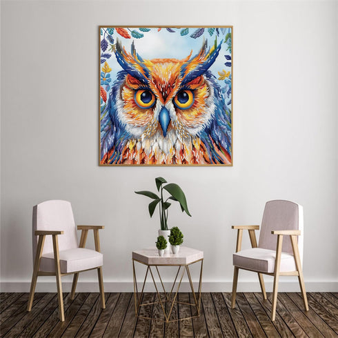 51buyoutgo Owl 11ct Cross Stitch Kits, 11 CT Funny Pre Printed Counted Stamped Cross Stitch Embroidery Needlepoint Needlework Patterns Kits for Be...