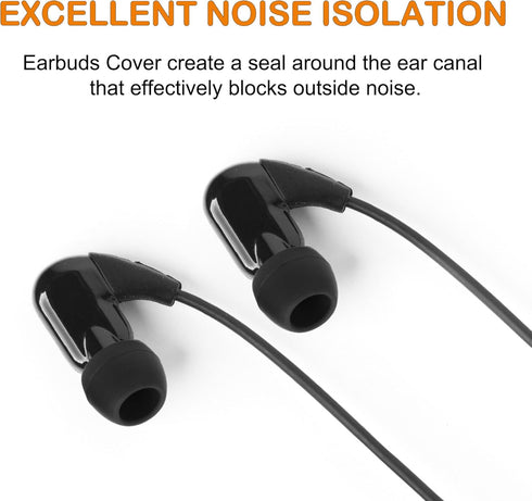 uxcell 50 Pcs Soft Silicone Replacement Earbud Tips, Portable 10 x 8mm Ear Tips for Earphone Headsets Accessories, Earbuds Covers with 5mm Inner H...