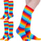Syhood 2 Pairs High Toe Socks Colorful Striped Women Cotton 5 Toes Separated Socks for Christmas Gift Girls Women...