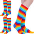 Syhood 2 Pairs High Toe Socks Colorful Striped Women Cotton 5 Toes Separated Socks for Christmas Gift Girls Women...