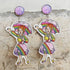 Teacher Student Dangle Earrings Acrylic Cute Crayons Rainbow book Earrings for Women Back to School Gradution Reading Events Jewelry for Teacher-3...