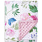 HOMRITAR Baby Blanket for Girls Super Soft Double Layer Minky with Dotted Backing, Receiving Blanket with Pink Floral Multicolor Printed Blanket 3...