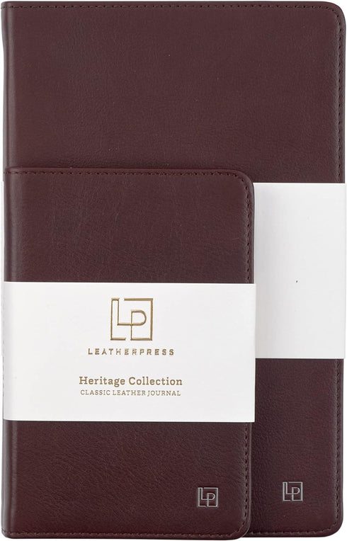 Classic Leather Notebook Journal, Softcover, Cacao Brown, Pocket (3.8" x 5.7"), 186 Ruled Pages, Heritage Collection, Table of Contents w/Numbered...