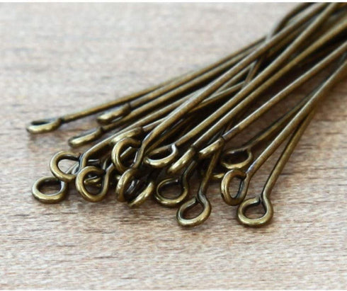 400pcs 22mm Eye Pins (Wire 0.8mm/0.03 inch/20 Gauge) Antique Bronze Plated Brass for Jewelry Beading Craft Making CF153-22...