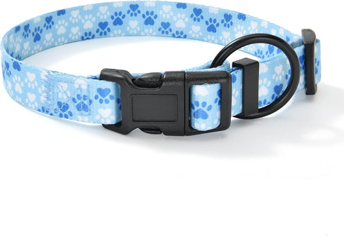 Mile High Life Dog Collar | Nylon Puppy Collars w Cute Patterns | Lightweight Girl Dog Collar | Boy Dog Collar for Small/Medium/Large Dogs (Blue F...