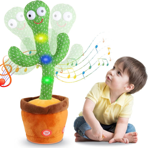 Kids Dancing Talking Cactus Toys for Baby Boys and Girls, Singing Mimicking Recording Repeating What You Say Sunny Cactus Electronic Light Up Plus...