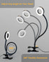 Clip on Desk Lamp with Clamp for Reading Home Office, 360° Ajustable Clip Light for Bed Headboard, Bedside or Desk with 10 Dimmable Brightness 3 E...