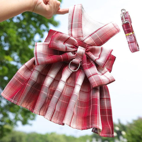 Female Dog Clothes Doggy Tutu Dress Yorkie Dresses for Girl Dogs Pink Harness Outfits Medium Cute Vest M...