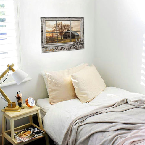 Rustic Old Barn Canvas Wall Art Farmhouse Barn Family Decor Print Paintings Country Farm Pictures Modern Home Artwork Decor For Living Room Kitche...