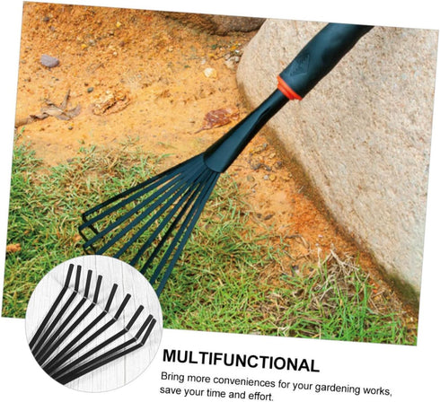 LIOOBO 2pcs 9 Tooth Rake Leaf Rake 9 Root Garden Rake Gardening Rake Garden Rake Gardening Tools Handheld Rake...