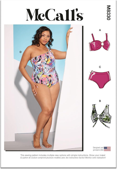 McCall's Women's Swimsuits Sewing Pattern Kit, Design Code M8330, Sizes 30W-32W-34W-36W-38W...