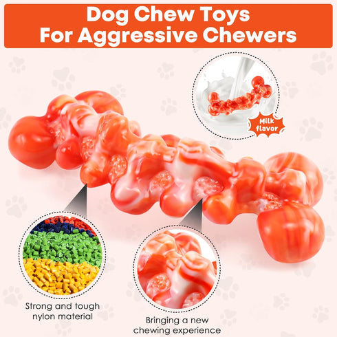 Dog Toys for Aggressive Chewers: Chew Toys for Training and Cleaning - Dog Toys for Large Dogs - Indestructible Dog Toy to Keep Them Busy...