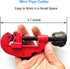 Pipe Cutter Tool, Professional Copper Pipe Cutter Kit with 2Pcs Spare Blade, Quick and Clean Cuts, 1/8 to 1-1/4 Mini Tubing Cutter for Aluminum, C...