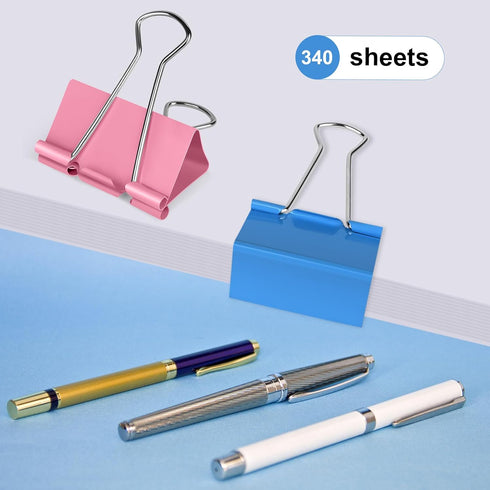 Colored Jumbo Binder Clips2.4 inch, Extra Large Binder Clips for Office (8 Pcs)...