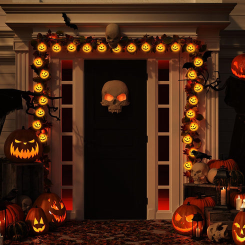 Pumpkin Halloween Decorations Lights, 8.5FT Pumpkin String Lights with 10 LED Waterproof Orange Jack-O-Lantern Lights for Outdoor Indoor Home, Hal...