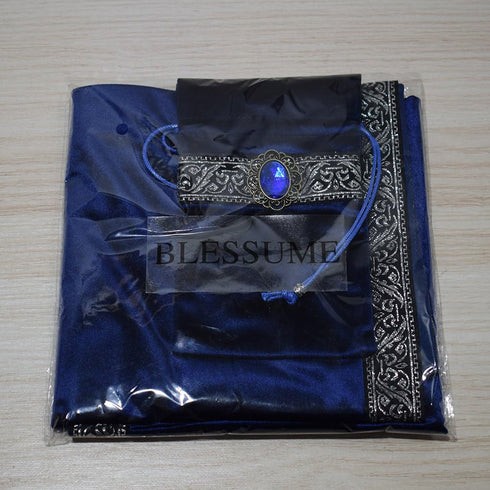 BLESSUME Square Velvet Altar Tarot Table Cloth and Pouch Dark Blue...