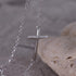Dainty Sideways Cross Bracelet in Sterling Silver - Celebrity Style Horizontal Cross Bracelet...