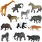 12Pcs Mini Safari Animals Figures Toys, Plastic Forest Jungle Zoo Animals Figurines, Realistic Wild Rainforest Animals Playset for Kids Toddlers, ...