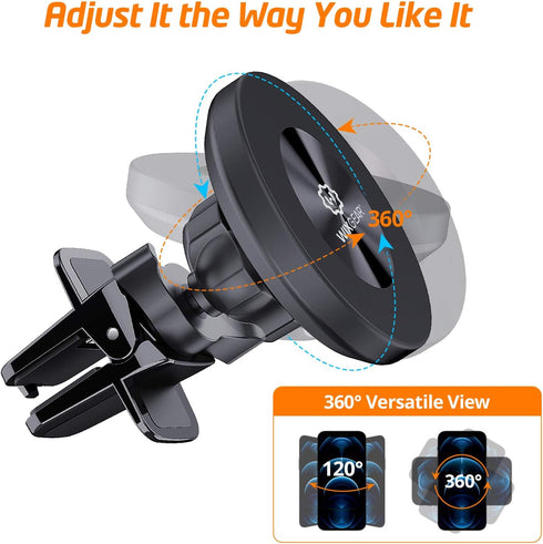 WixGear Magnetic Phone Car Mount, Universal Air Vent Magnetic Phone Car Mount Phone Holder, Compatible with iPhone 12 and with All Cell Phones, iP...