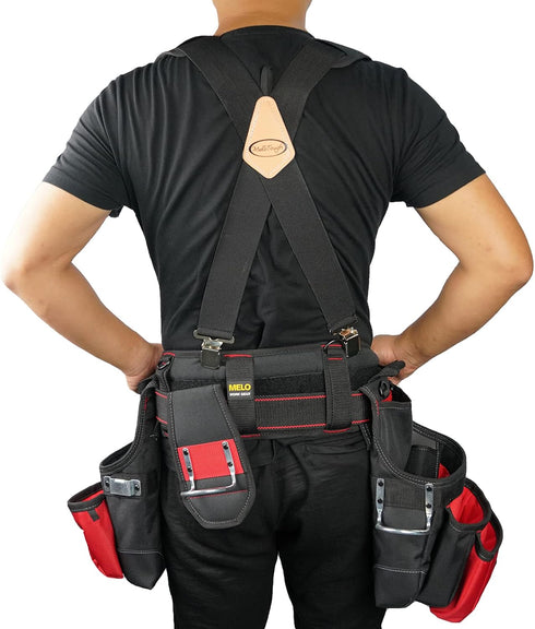 MELOTOUGH Padded Tool Belt Work Suspenders With Super Strong Clip for Carpenter's Suspension Rig construction suspenders for men...