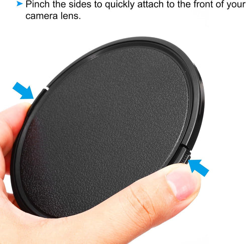 PATIKIL 105mm Lens Cap, 5 Pack Sides Pinch Snap Camera Lens Cover for Front Lens with Cloth, Suitable for 105mm Thread Universal DSLR Lenses for N...