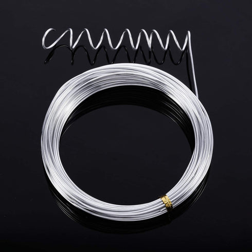 TecUnite Aluminum Craft Wire for Sculpting Armature Bendable Craft Wire for DIY Jewelry Making (1 Roll,Silver,10 M x 1.5 mm)...