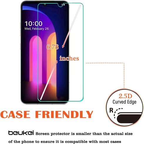 (3 Pack) for LG V60 ThinQ/LG V60 ThinQ 5G / LG V60 ThinQ 5G UW Screen Protector Tempered Glass, (Not Work with Dual Screen),Anti Scratch, Bubble F...