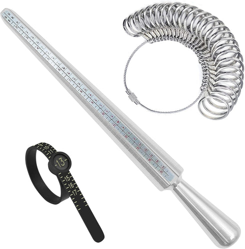 Ring Sizer, 3Pcs Reusable Ring Sizer Measuring Tool, USA Ring Measurer and Ring Sizer, Ring Sizing Kit for Jewelry Making, Suitable for Women and ...