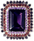 Victorian Vintage Style Embellishment Rectangle Shaped Purple Stone Brooch and Pin Art Deco Jewelry...