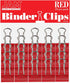 JAM PAPER Colorful Binder Clips - Small - 3/4 Inch (19 mm) - Red Binderclips - 25/Pack...
