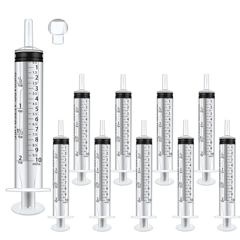 10pack 10ml Plastic Syringes with Measurement for Feeding Pets ,Liquid Scientific Labs,Watering,Dispensing Lip-gloss, without Needle with Cap...