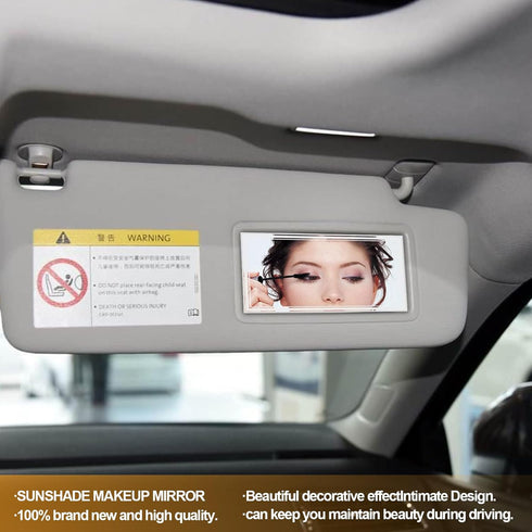 Pack-2 Car Visor Mirrors Makeup Mirror for Car Visor Stick on Car Vanity Mirror Sun-Shading Cosmetic Mirror Large Stainless Steel Women Make Up in...