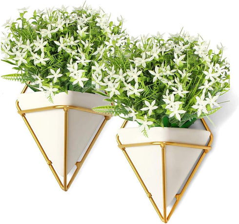 6Pcs Artificial UV Resistant Flowers Outdoor Fake Plants Flowers Star Jasmine White Greenery Plastic Flowers Farmhouse Plants Shrubs for Hanging P...