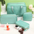 Hillban 4 Pieces Travel Nylon Makeup Bag Set Preppy Cosmetic Bag Nylon Cosmetic Zipper Pouches Travel Toiletry Bag for Women Girls for Toiletries ...