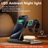 3 in 1 Foldable Charging Station for Apple Products,Fast Wireless Charger Travel Dock Adapter&Light for iPhone 15/14/13/12/11/X/XS/XR 8,iWatch Ult...