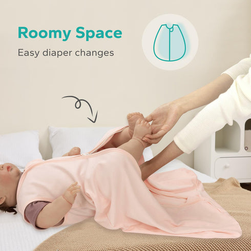 Rayon Made from Bamboo Sleep Sack, 0.5 TOG Baby Wearable Blanket Summer Sleep Sack 12-18 Months, Pink...
