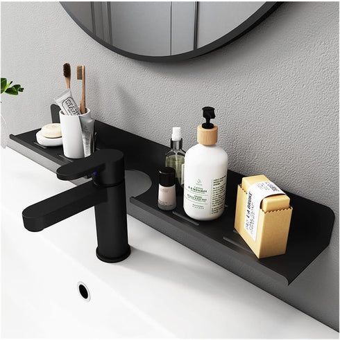 17 Inch Acrylic Bathroom Shelf Organizer Over The Faucet, Over The Sink Shelf Bathroom, Bathroom Sink Shelf Over Faucet, Bathroom Countertop Organ...