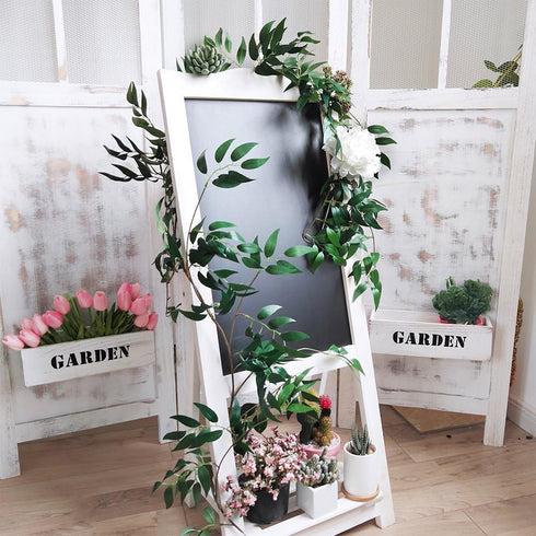 Supla 2 Pack 11.4' Silk Hanging Willow Jungle Leaves Greenery Vines Garland Fake Willow Twigs String in Green for Indoor Outdoor Wedding Decor Jun...