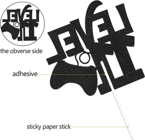 Level 11 Game Birthday Cake Topper - Video Game Boy's 11th Birthday Level Up Party Blue Cake Supplies - Game On Winner Gaming Party Decoration...