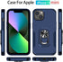 for iPhone 13 Mini Case for 13 Mini,with 360° Rotatable Ring Magnetic Ring Holder,Drop Resistant, Heavy Duty Shockproof Case,for 13 Mini Case, Blu...