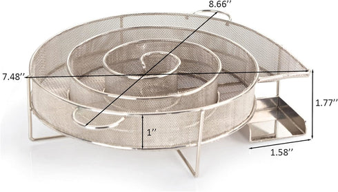 8'' Cold Smoke Generator spiral round, More Durable with thicker material, Perfect Idea for Hot or Cold smoking on BBQ Grill and Smoker, Cold smok...