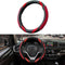 XCBYT Steering Wheel Cover - 14.5-15 Inch Car Microfiber Leather Steering Wheel Wrap Black Red Sports Fan Design Non-Slip for Man Women...
