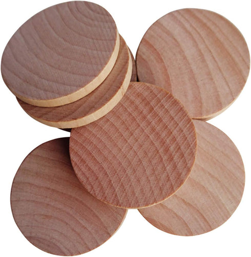 1.5 Inch Natural Wood Slices Unfinished Round Wood Coins for DIY Arts & Crafts Projects, 50 per Pack....