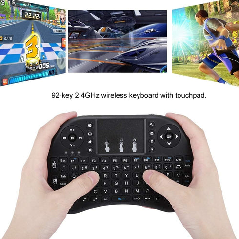 USB Mini Wireless Touch Keyboard, Portable Multifunction Wireless Keyboard with Touchpad Fit for Home Multimedia Compatible with Smart TV/TV Box/W...