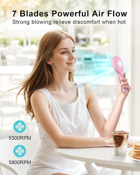 TriPole Handheld Mini Fan Battery Operated Small Personal Portable Fan Speed Adjustable USB Rechargeable Fans for Kids Girls Women Men Home Office...