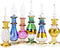 NileCart Egyptian Perfume Bottles 6 Pack Size 2” Hand Blown With Handmade Golden Egyptian Decoration For Perfumes Oil & Essential Oils....