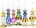 NileCart Egyptian Perfume Bottles 6 Pack Size 2” Hand Blown With Handmade Golden Egyptian Decoration For Perfumes Oil & Essential Oils....