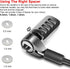 Computer Laptop Cable Lock • Slot Plate 6.23ft Cable • Security Computer Combination Lock • 4 Digital Password Protection Cable • Anti Theft Lock ...