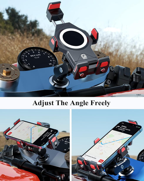 BRCOVAN Aluminum Alloy Anti-Theft Double Socket Arm Compatible with RAM Mounts B Size 1'' Ball Components & Bike Motorcycle Phone Mount Holder wit...