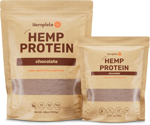 Hemp Vegan Protein Powder for Heart and Brain Health, Easy to Digest Chocolate Powder Drink with Plant Protein for Muscle Building and Recovery, 9...